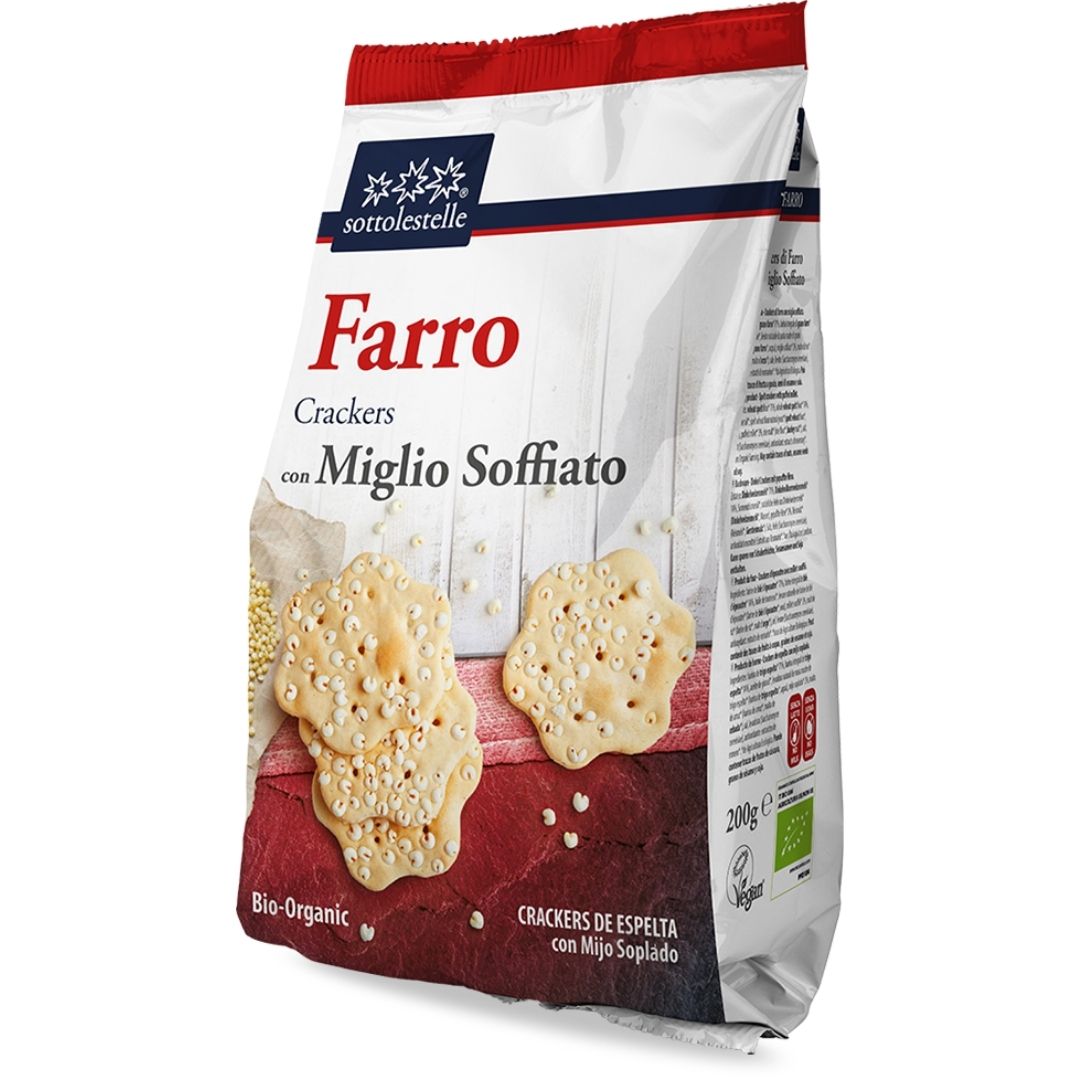 CRACKERS DI FARRO E MIGLIO SOFFIATO SOTTOLESTELLE